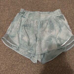 green tye-dye hotty hot athletic shorts